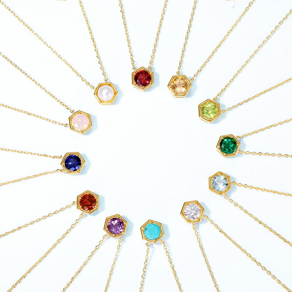 Birthstone Necklace-12 Months - Zafari Studio Jewelry